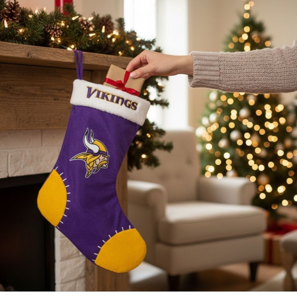Minnesota Vikings Plush Christmas Stocking | Purple & Gold | Forever NFL